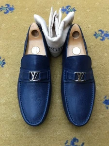 Louis Vuitton Halbschuhe Schuhe Hockenheim Blau Leder Fahrer Herren UK 8 US 9 EU 42 - Bild 1 von 15