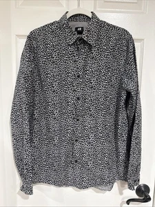 H&M Men's MED Long Sleeve Button Up Shirt Gray Multi Animal Print - Bild 1 von 7