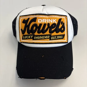 Howel’s Drink Lucky Thunder Truckermütze schwarz weiß orange Mesh Cap Snapback - Bild 1 von 7