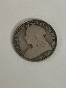 Great Britain- 1895 Silver Shilling - Victoria - Picture 1 of 2
