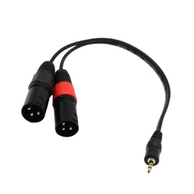 3.5mm Stereo 1/8" to Dual Male XLR Splitter Patch Cable Audio Cord - Image 1 of 4