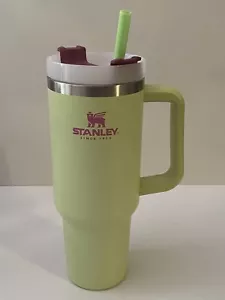 Stanley 40 oz Travel Water Tumbler Bottle Green Hot Pink Great Clean Condition - Picture 1 of 14