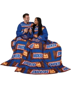 Snuggie Snickers Candy Bar 71 x 54" Super Soft Fleece Blanket that has Sleeves - Picture 1 of 9