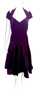 Adrianna Papell Woman Plus Size 14W Eggplant Off Shoulder Ruched Cocktail Dress - Picture 1 of 9