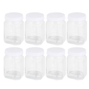 8 Pcs Plastic Bottle Cereal Storage Container Rice Airtight Snacks - Picture 1 of 12
