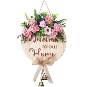 Welcome Sign For Front Door Decor For Hanging Farmhouse Porch Outdoor Wall Door - Picture 1 of 7