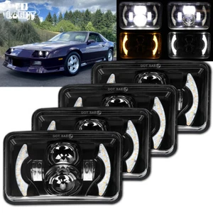 Faros LED de 4x6" haz alto/lo para Chevy Camaro 1982-1992 El Camino Caprice - Imagen 1 de 11
