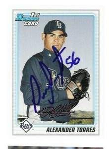 2010 Bowman ALEX ALEXANDER TORRES Signed Card autograph RAYS METS PADRES