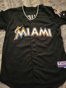 Majestic Miami Marlins Hanley Ramirez #2 schwarz Baseball Trikot Größe 50 Herren - Bild 1 von 3