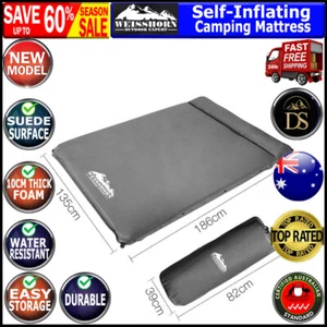 Weisshorn Self Inflating Mattress Camp Sleeping Mat Air Bed Pad Double Grey 10CM - Picture 1 of 11