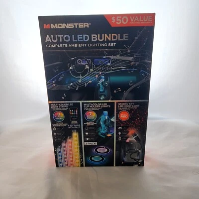 Monster Auto LED Bundle (Juego Completo de Iluminación Ambiental) NUEVO $50 Valor Foto 1 de 4