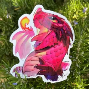 Pegatina Red Wyrmling - Baby Dragon - Dungeons & Dragons - RPG - Vinilo - Imagen 1 de 2