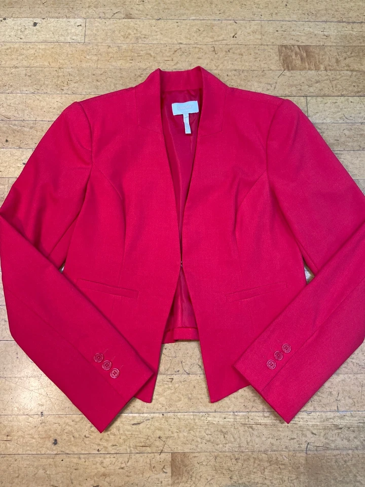 HERMOSO BLAZER ROJO Blazer Rojo Lavandería Para Mujer Manga Larga Mezcla Viscosa Talla 8 Foto 1 de 4