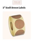 2" Kraft Brown Labels Natural Brown Kraft Stickers Total 600 Labels - UK