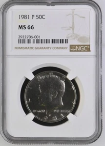 1981-P Kennedy Half Dollar - NGC MS 66 - Picture 1 of 2