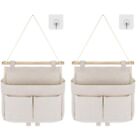 Pack of 2 Hanging Storage Bags, High Capacity Assembly, 3 Compartments with7338