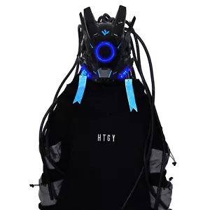 Futuristische Cybermaske mit LED-Leuchten für Cosplay und Techwear Mode - Bild 1 von 80