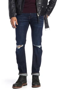 $290 Authentic Rare 7 FOR ALL MANKIND Men's Skinny Ripped Distress Jeans 34 - Picture 1 of 4