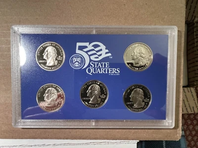 2004 S United States Mint 50 State Quarters 5 Coin Proof Set OGP - Image 1 of 4