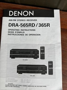 Denon DRA-565RD/365R Owners Manual AM/FM STEREO RECEIVER Instructions - Picture 1 of 6