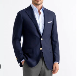 NEW NWOT 2023 MICHAEL KORS Navy Blue Sport Coat Suit Blazer 46L Wool - Picture 1 of 6