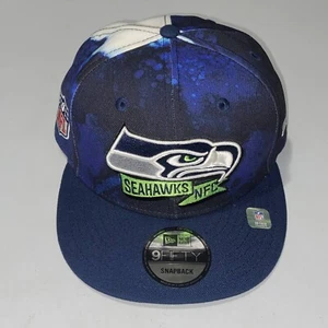 Neu mit Etikett Seattle Seahawks New Era 9Fifty NFL Herrenmütze blau Seitenlinie Tintenfarbe Druckknopflasche - Bild 1 von 6