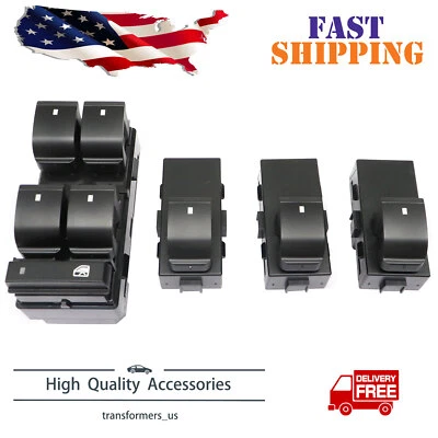 4x Interruptor de ventana para Chevy Silverado GMC Sierra 1500 2500 HD 3500 HD 2007-2013 Foto 1 de 4