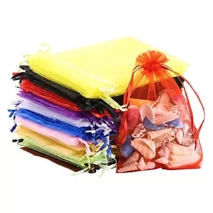 200Pcs Organza Bags 4"x6" Drawstring Gift Bags Mix Color Mesh Gift 200-Mix - Picture 1 of 7