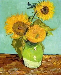 Vincent Furgone Gogh Girasoli 1888 Vintage Stampa - Picture 1 of 1