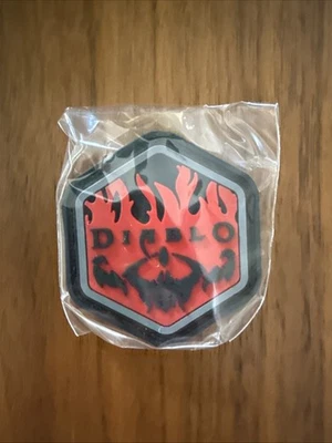 Diablo Logo Patch Red and Black Hexagon Design Rare Blizzcon 2019 In Package - Image 1 of 2