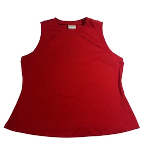 Ava + Viv Red Ribbed Knit Sleeveless Tank Top Trapeze Style Shirt 3X Plus Size - Picture 1 of 5