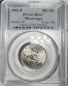 PCGS MS67 2002-P Mississippi State Quarter  - Picture 1 of 2