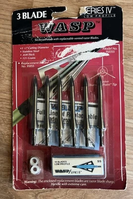 6 pk Original Wasp Series IV 3- Blade 125 grain Broadheads #1503SS Made USA - Image 1 of 2