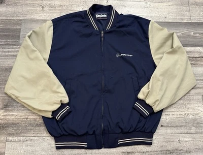 Chaqueta de Colección King Louie Boeing Para Hombre Talla Grande Cremallera Azul Beige Hecha en EE. UU. Foto 1 de 4