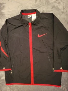Vintage Nike Windbreaker Full Zip Jacket Youth Size Medium 10 12 Big Logo Nylon - Picture 1 of 10