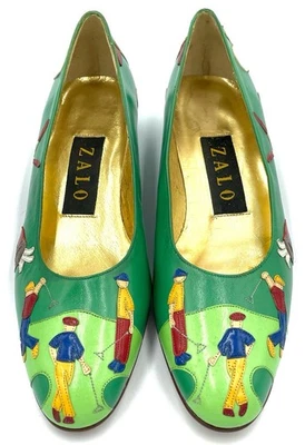 RARO DE COLECCIÓN Zapatos de Golf Zalo Cuero Multicolor Patchwork Talla 6M Mocasines España NUEVO Foto 1 de 4