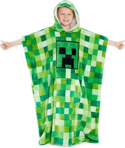 Minecraft Fleece Hoodie Blanket for Kids and Teenagers - Sherpa Lined - Picture 1 of 6