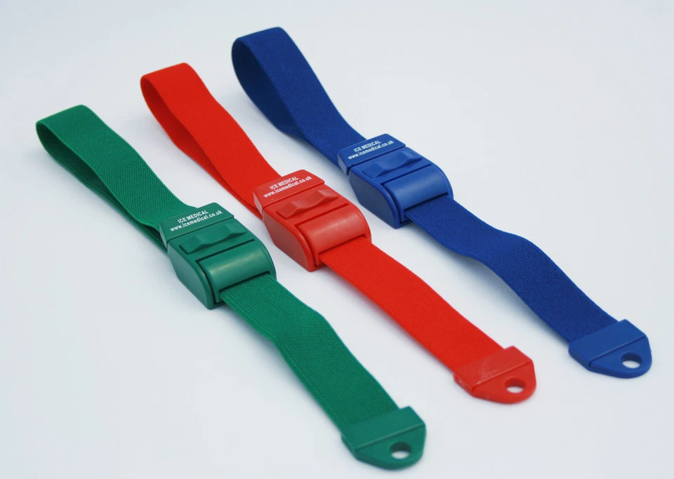 ICE Medical 3 Tourniquet s Quick & Slow release Green, Red and Blue