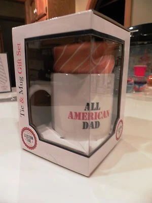 NUEVO JUEGO DE CORBATA Y TAZA TODO AMERICANO PAPÁ MANDARINA / NARANJA ¡Día del Padre!! Foto 1 de 3