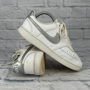 Mujeres Talla 8 Nike Court Vision Bajo Blanco Plateado Cómodo Informal Caminar Zapatos Tenis - Imagen 1 de 12