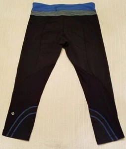 Lululemon Crop Leggings Slate Gray Multi Colored Band Mesh 8 Yoga Run Gym ** - Bild 1 von 12