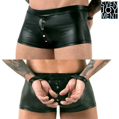 Svenjoyment Bondage Hose Herren Handschellen Classic Black Pants Briefs w Cuffs