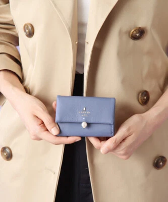 2021 LANVIN en Bleu Chapel tri-fold mini walletCowhide Leather — 第 1/4 张图片