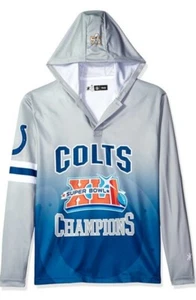 NFL Indianapolis Colts Super Bowl XLI Champions Hood Long Sleeve Tee Mens Medium - Picture 1 of 7