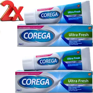 Corega Ultra Fresh Zahnersatz Fixiercreme 40gr/1,41oz (2 x Packungen 80gr/2,82oz) - Bild 1 von 8