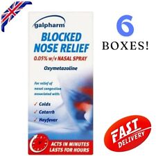 6 Pack GALPHARM Blocked Nose Relief Nasal Spray OXYMETAZOLINE HAYFEVER Catarrh