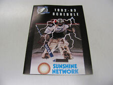 JS15 Tampa Bay Lightning 1992/93 NHL Hockey Pocket Schedule - Budweiser
