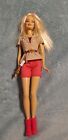 Camping Barbie Doll With Roasting Marshmellow   Tan Shirt Pink Shorts Pink Shoes