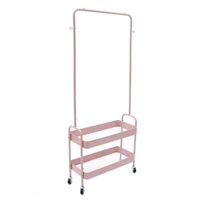 Floor Standing Clothing Rack Clothing Rack With 2 Baskets Movable Clothing Rack - Image 1 of 4