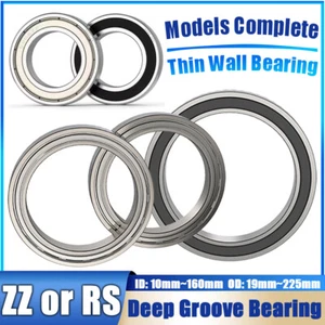 Thin Wall Bearings Deep Groove Ball Bearing ZZ or RZ, Sealed, - Models Complete - Picture 1 of 83
